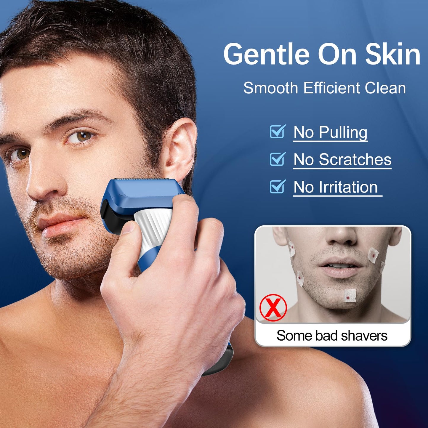 Electric Razor for Men, 2-Speed 5-Blade Electric Shavers for Men Face Cordless Rechargeable, Mens Foil Shaver Shaving Machine Wet Dry Men's Travel Beauty and Personal Care QULEM