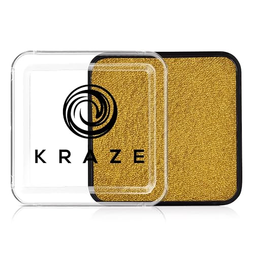 Kraze FX Square - Metallic Gold Face Paint (50 gm) - Hypoallergenic, Non-Toxic, Water Activated Professional Face & Body Painting Makeup Supplies Beauty & Personal Care Kraze FX