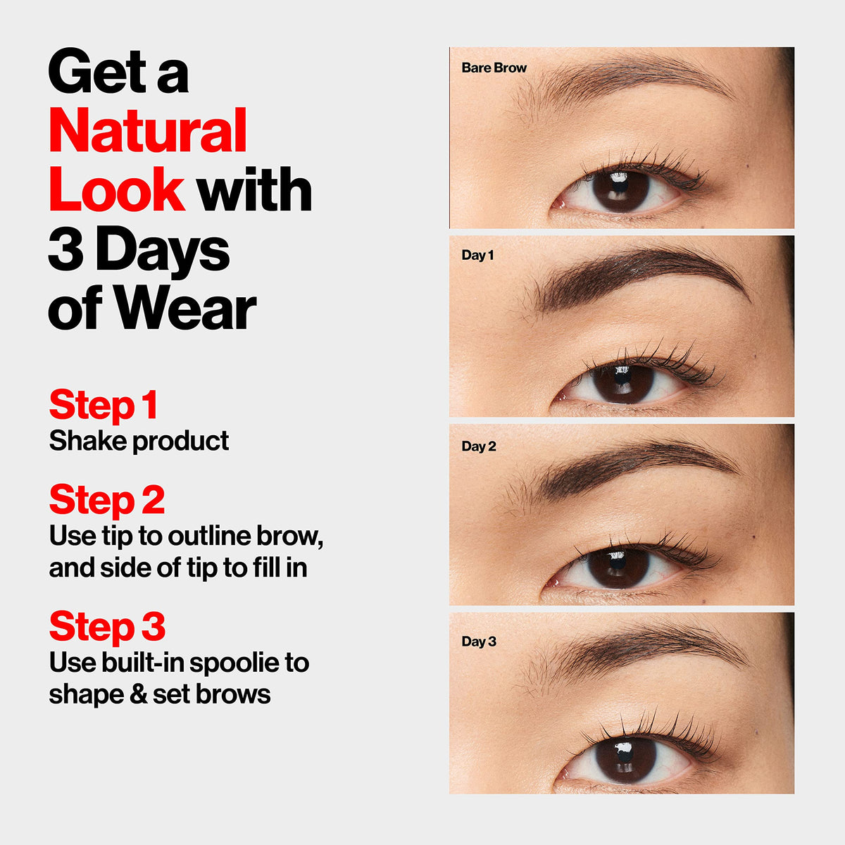 Revlon ColorStay 5-in-1 Semi-Permanent Brow Ink with Spoolie Brush, Waterproof, Transfer-Proof, Eyebrow Makeup, Easy to Remove, 351 Warm Brown Ink Beauty & Personal Care REVLON