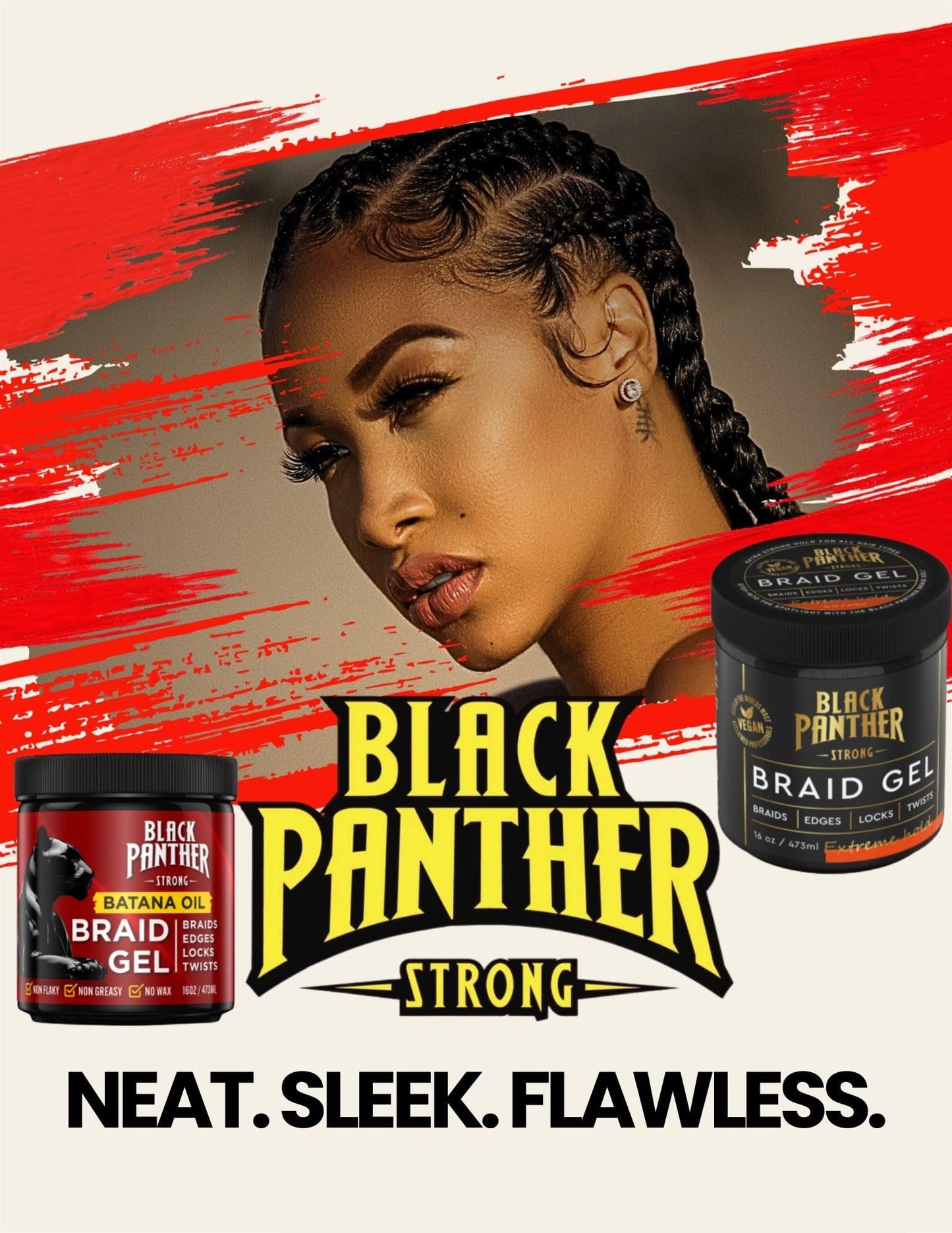 Black Panther Braid Gel | Extreme Hold, | Enriched With Multivitamins I No Flaking or Drying | Long Lasting for Braids, Locs, Twists, Cornrows Beauty & Personal Care BLACK PANTHER STRONG DIAMOND EDGES