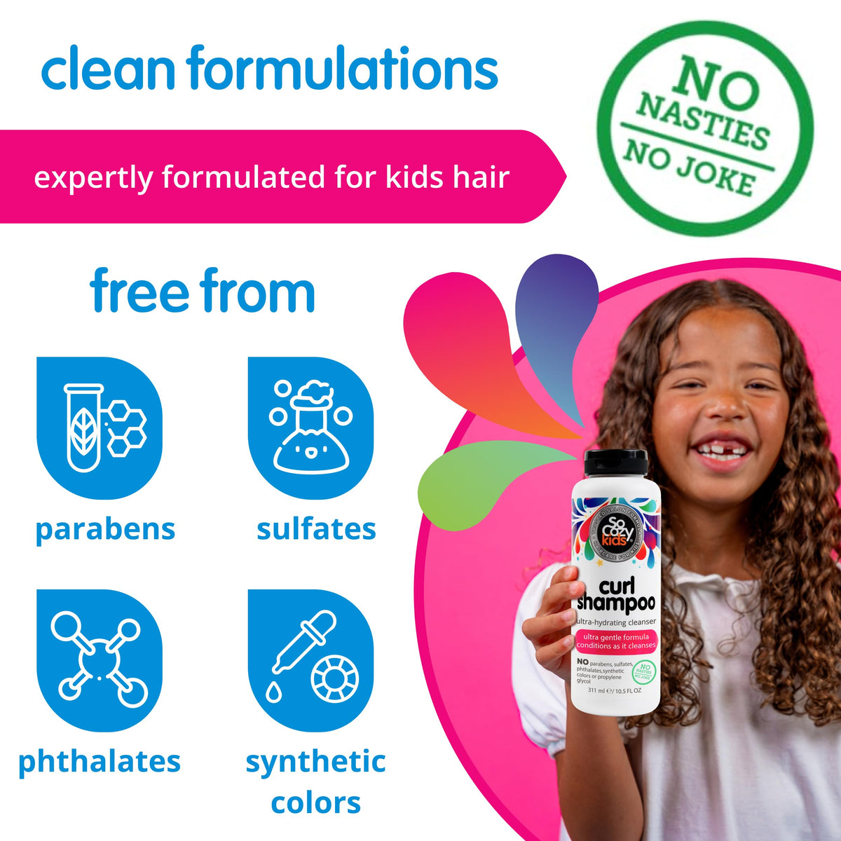 SO COZY Kids Shampoo for Curly Hair, Gentle & Ultra-Hydrating, 10.5 Fl Oz