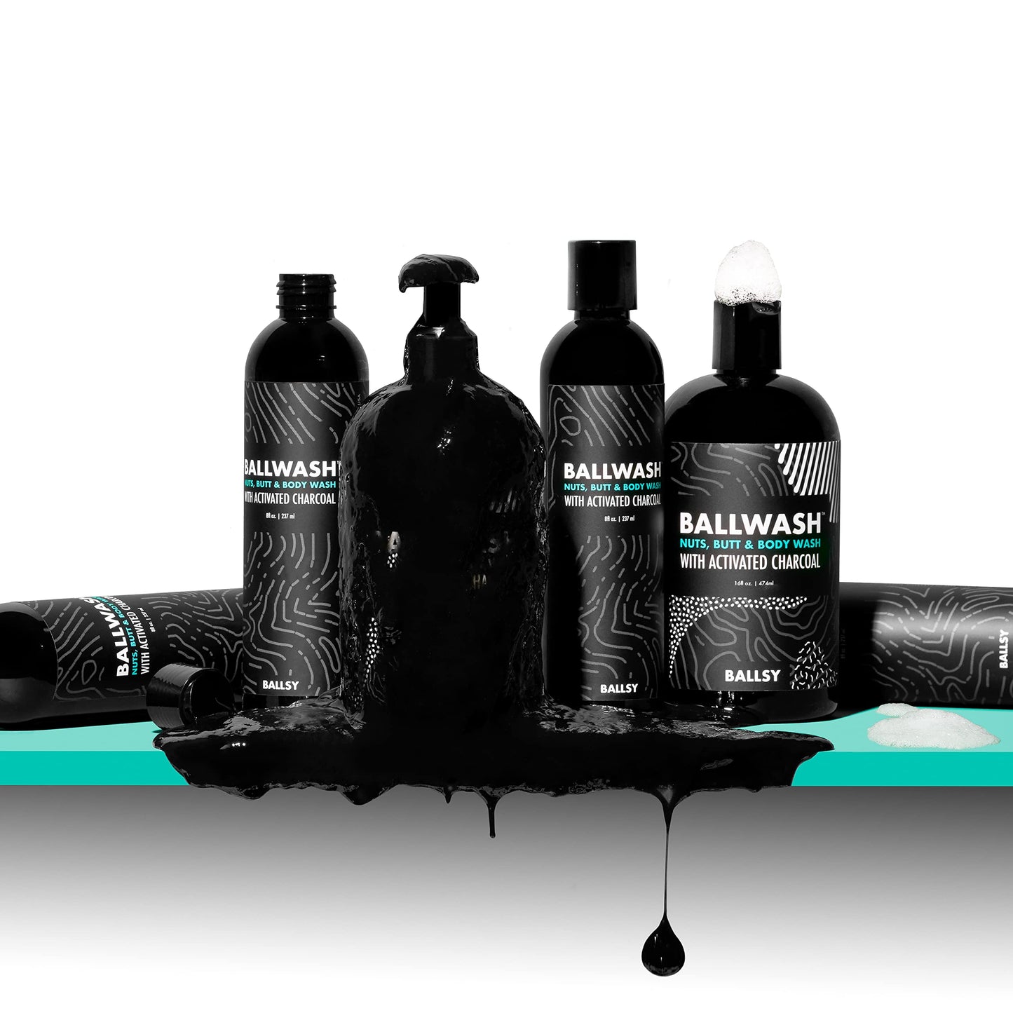 Ballsy Ballwash Wood You Be Mine Charcoal Body Wash for Men, Soap, Moisturizing, Shower Gel, w/Coconut Oil and Aloe Vera, Drift & Dunes Scent, 8 Fl oz Beauty & Personal Care Ballsy