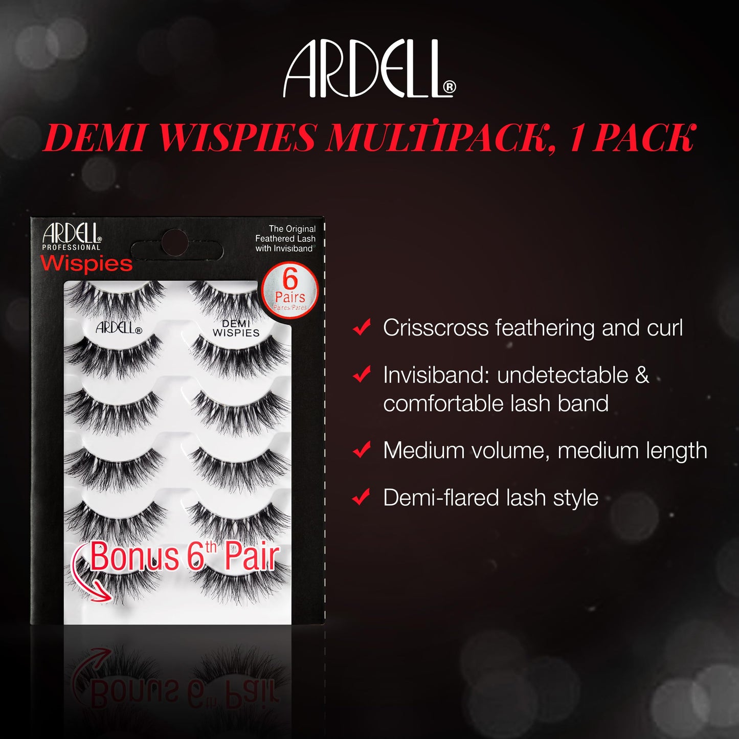 Ardell Demi Wispies Eyelashes - Multi-Dimensional, Eyelashes Natural Look, 6 Pairs Beauty & Personal Care Ardell
