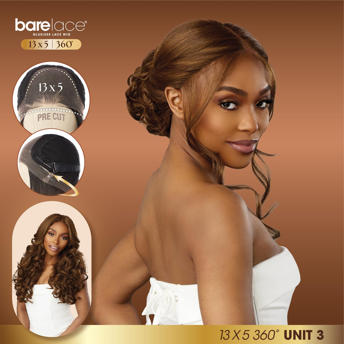 Sensationnel Barelace 13x5 360 LaceWig-Unit 3, BALAYAGECARAMEL