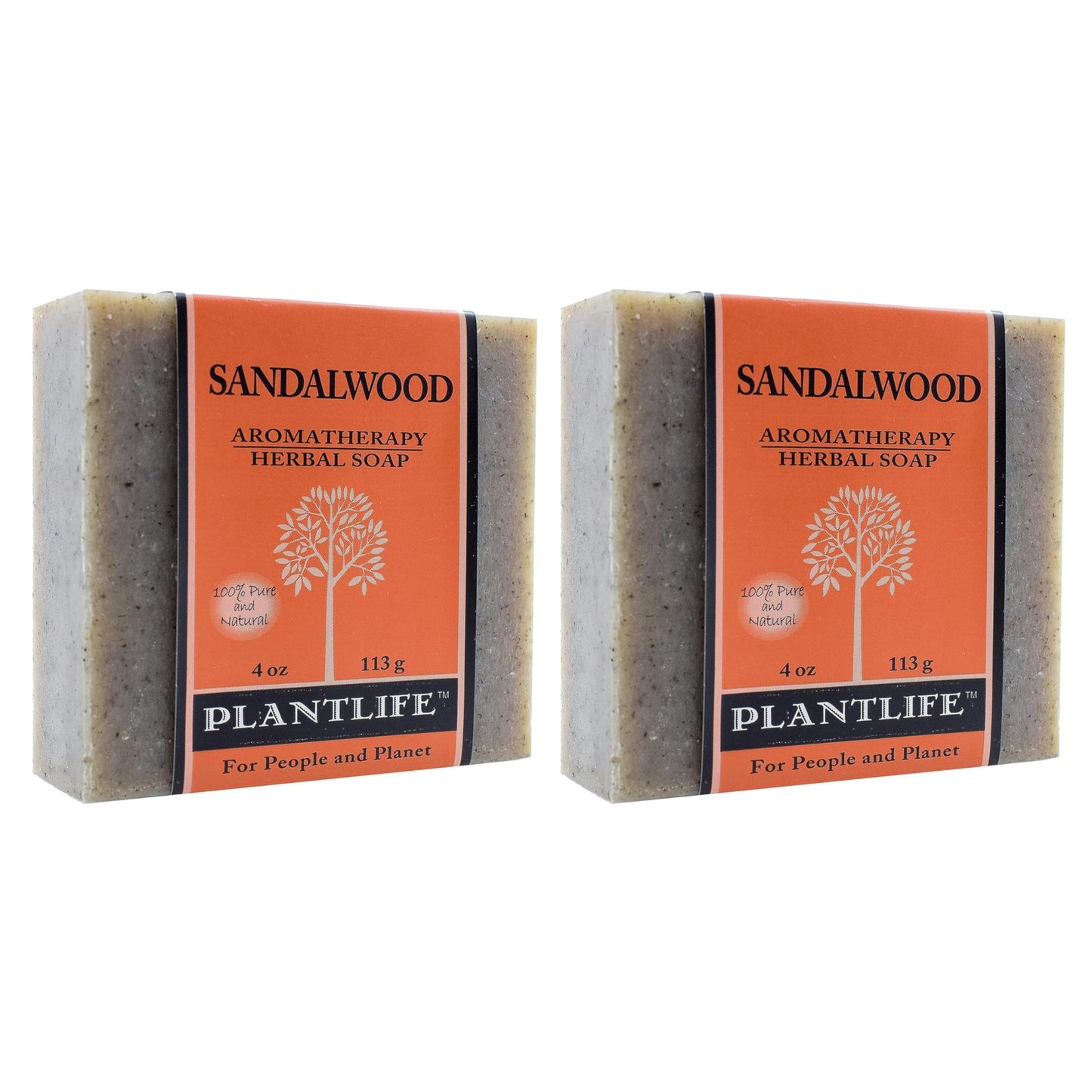 Plantlife Sandalwood Bar Soap Pack of 2 - Moisturizing and Soothing Soap for Your Skin - Hand Crafted Using Plant-Based Ingredients - Made in Beauty & Personal Care Plantlife