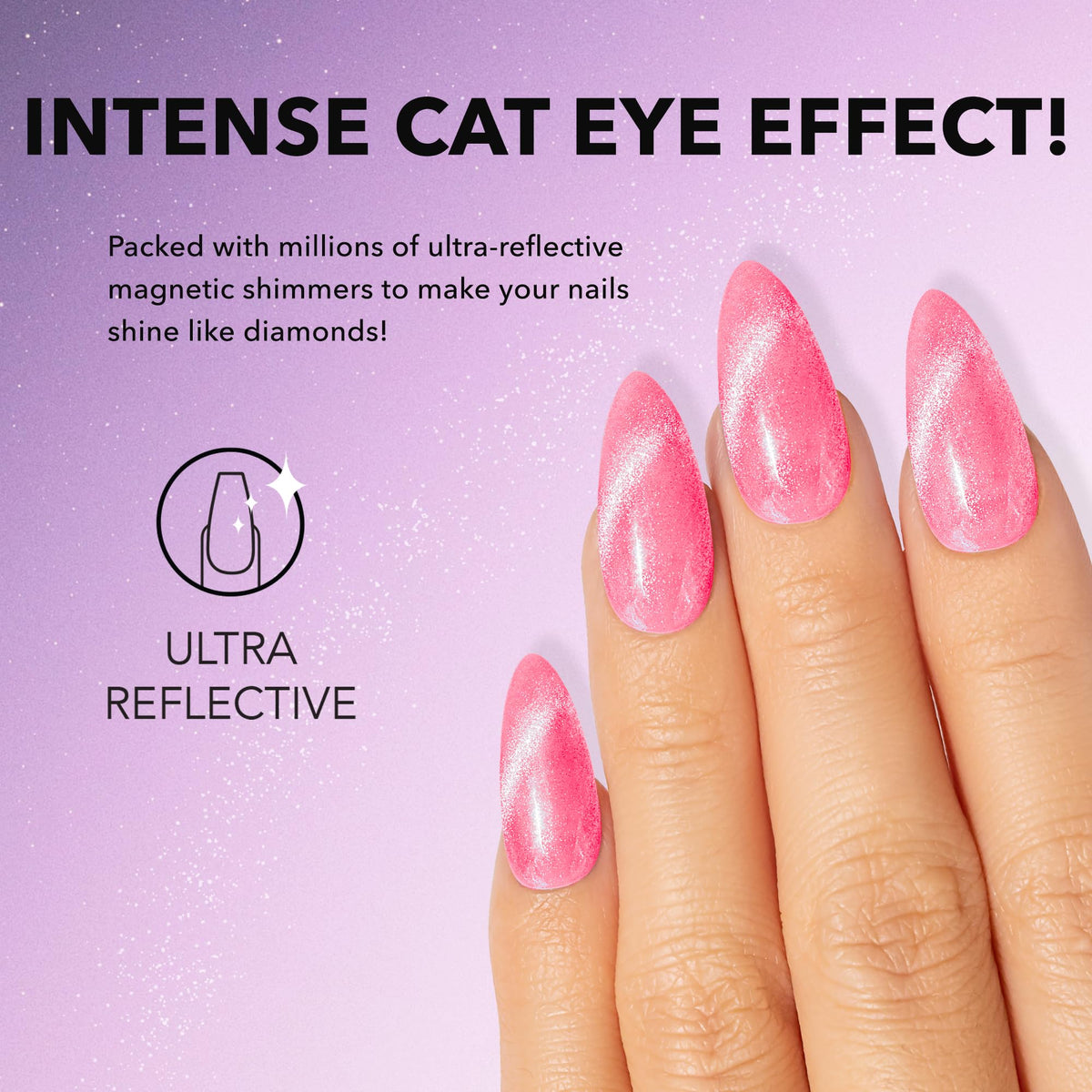 KIARA SKY Cat Eye Gel Nail Polish 15ml | Hot Pink Magnetic FX Cat Eye Gel Polish Soak Off | UV LED Nail Lamp Gel | Metallic Velvet Cat Eye Polish Nail