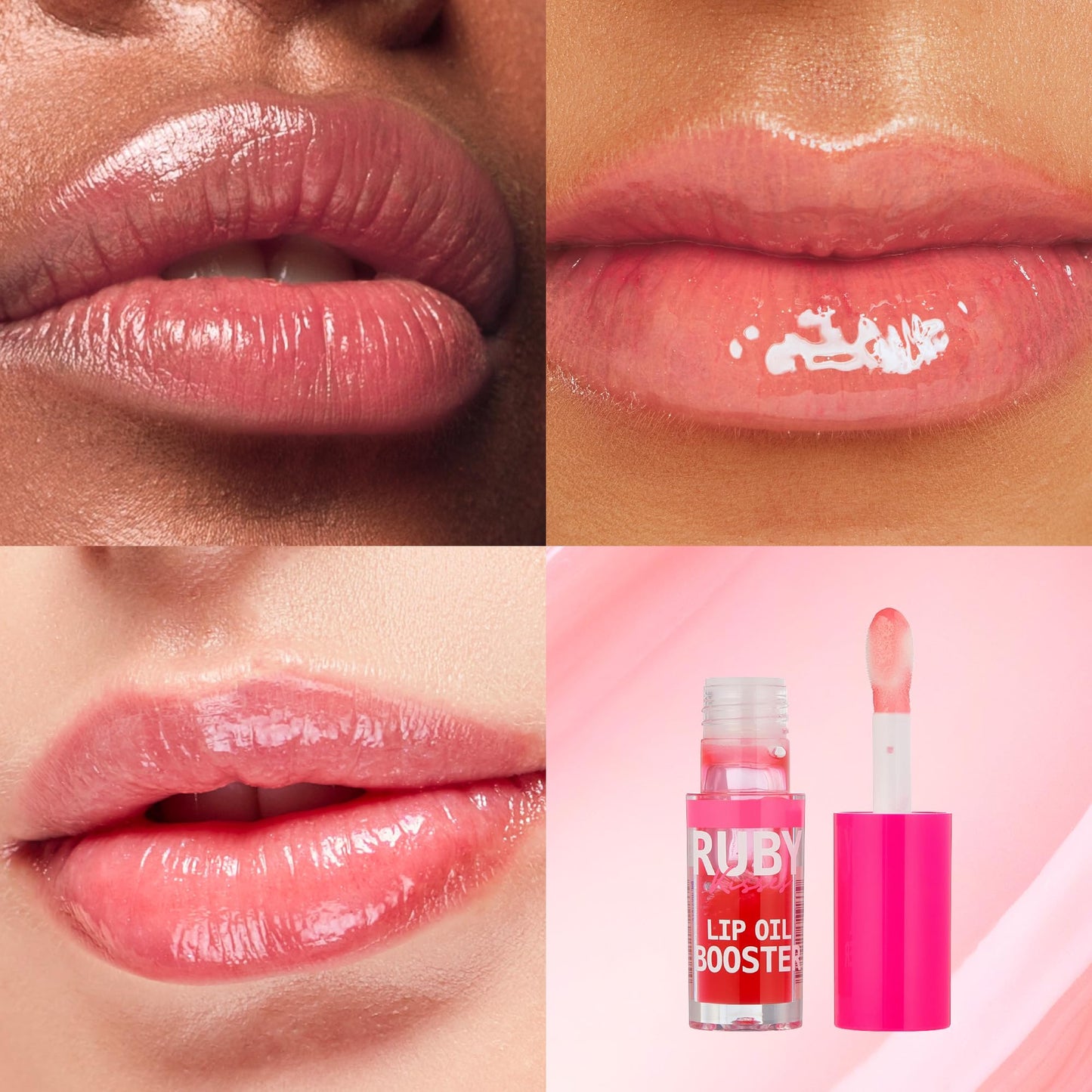 Ruby Kisses Lip Oil Booster, Hydrating Lip Gloss with Nourishing Natural Oil Blend, Jumbo Wand for Easy Application, Non-Sticky Formula Beauty & Personal Care Ruby Kisses