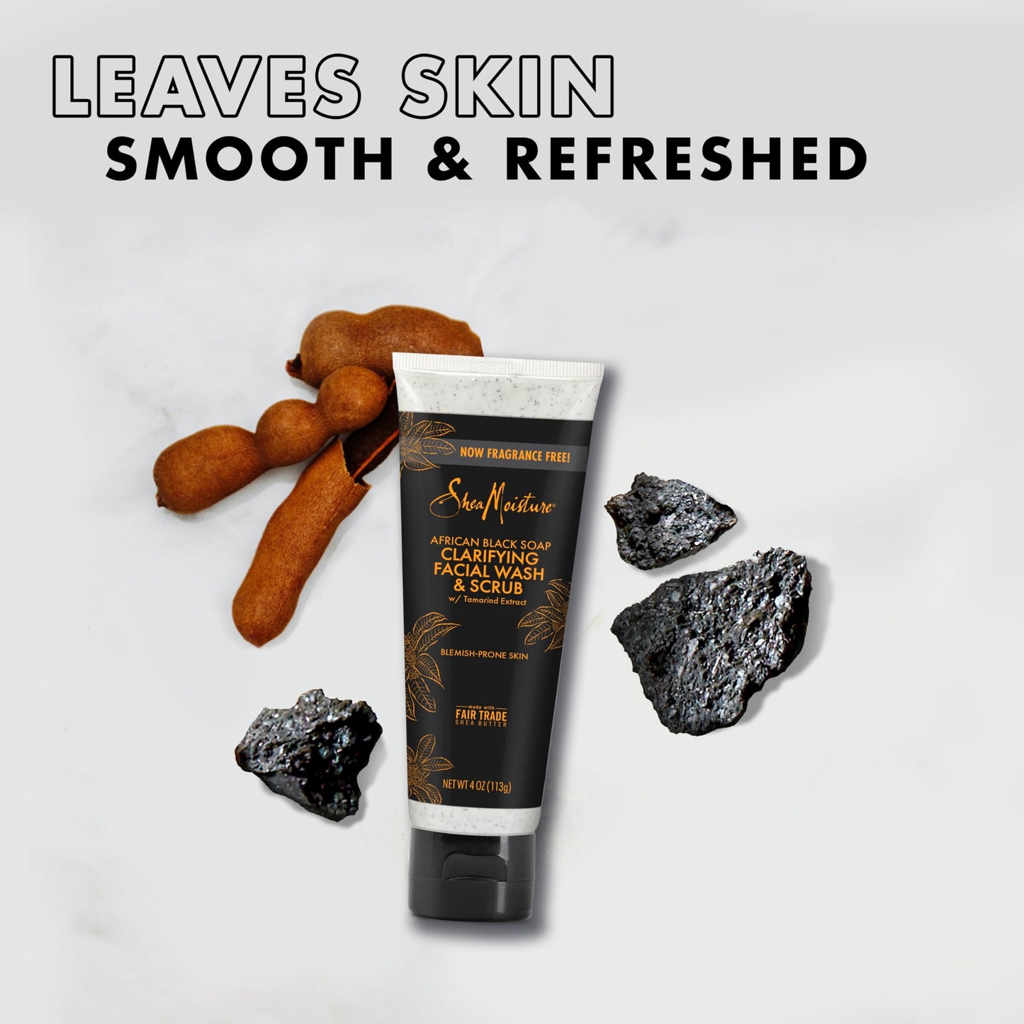 SheaMoisture Facial Wash and Scrub African Black Soap for Blemish Prone Skin to Clarify Skin 4 oz Beauty & Personal Care Shea Moisture
