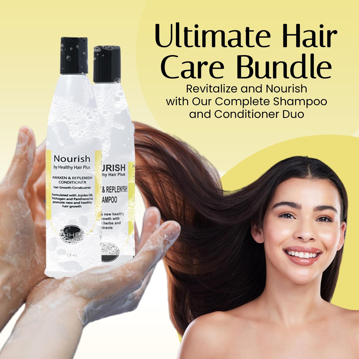 Nourish - Awaken And Replenish Combo - Hair Growth Shampoo & Conditioner for Thinning Hair Treatment Beauty & Personal Care Nourish by Healthy Hair Plus