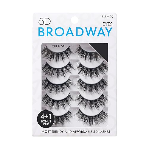 Broadway Eyes Strip False Eyelashes Multipack Fake Eyelashes Natural to Dramatic Look Lash Set 5 Pairs (09) Beauty & Personal Care Broadway Eyes