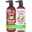 PURA D'OR Apple Cider Vinegar Thin2Thick Set Shampoo Conditioner for Regrowth, Hair Loss, Clarifying, Detox (2 x 16oz) Biotin, Keratin, Caffeine Beauty & Personal Care PURA D'OR
