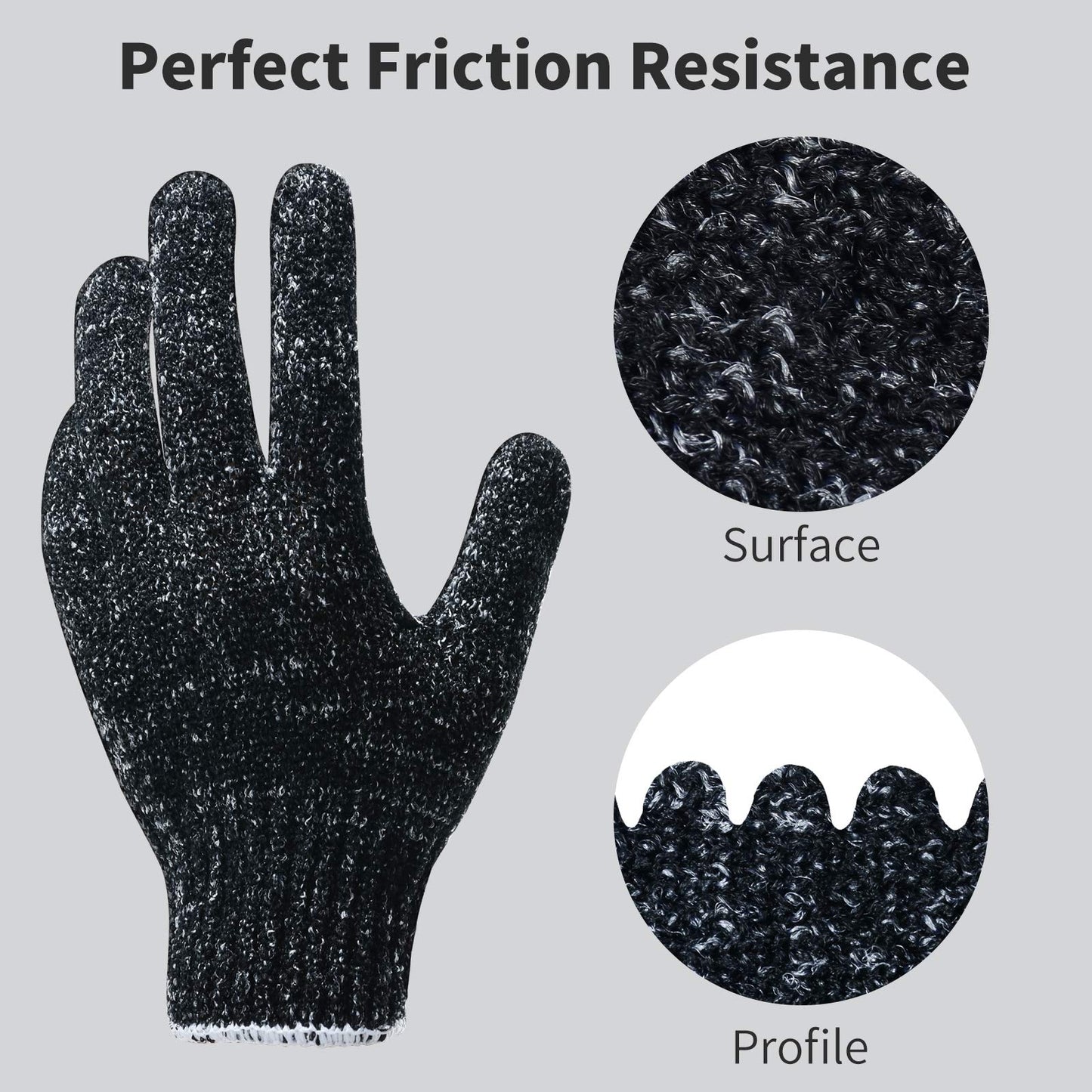 4 Pairs 8 Pcs Exfoliating Gloves for Shower - Premium Bath Gloves - Body Scrubber Gloves for Shower, Spa, Massage, Body Scrubs, Remove Dead Skin, Deep Beauty & Personal Care Oueliche