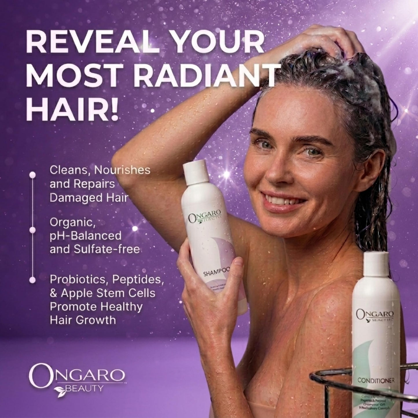 Ongaro Beauty Sulfate-Free Organic Shampoo and Conditioner Set for Women and Men, Hair Care with Aloe Vera - Cruelty-Free, Non-Toxic, Nourishing Beauty & Personal Care Ongaro Beauty