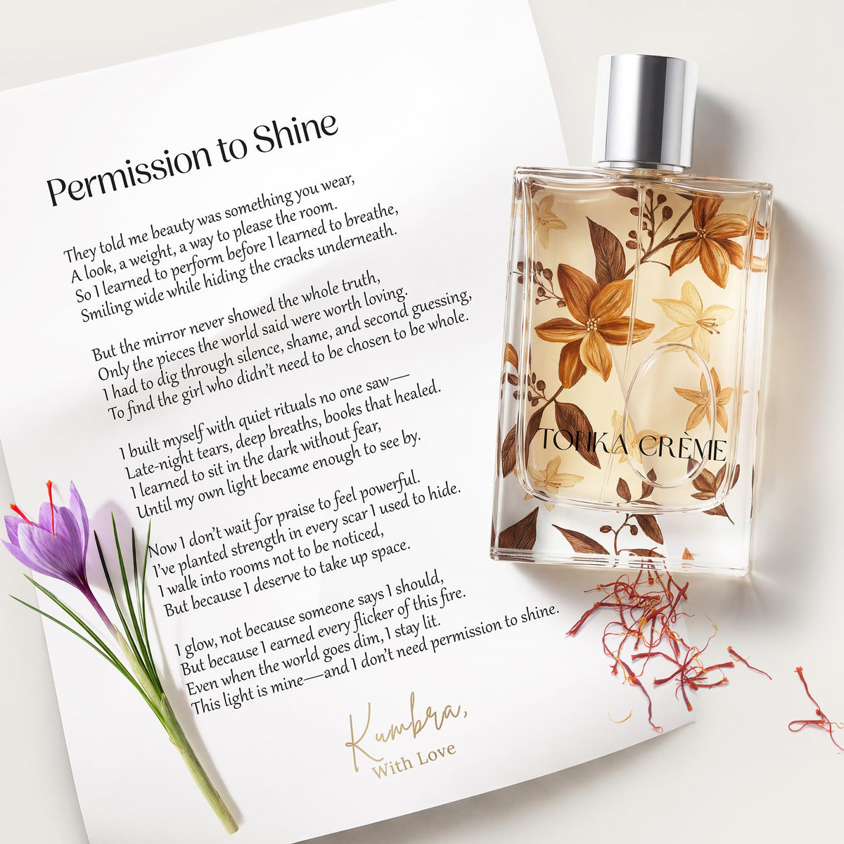 Kumbra With Love Tonka Crème Eau de Parfum 100ML - Gourmand Perfume For Women - Long-Lasting Scent with Jasmine, Vanilla, Saffron & Amberwood - Vegan