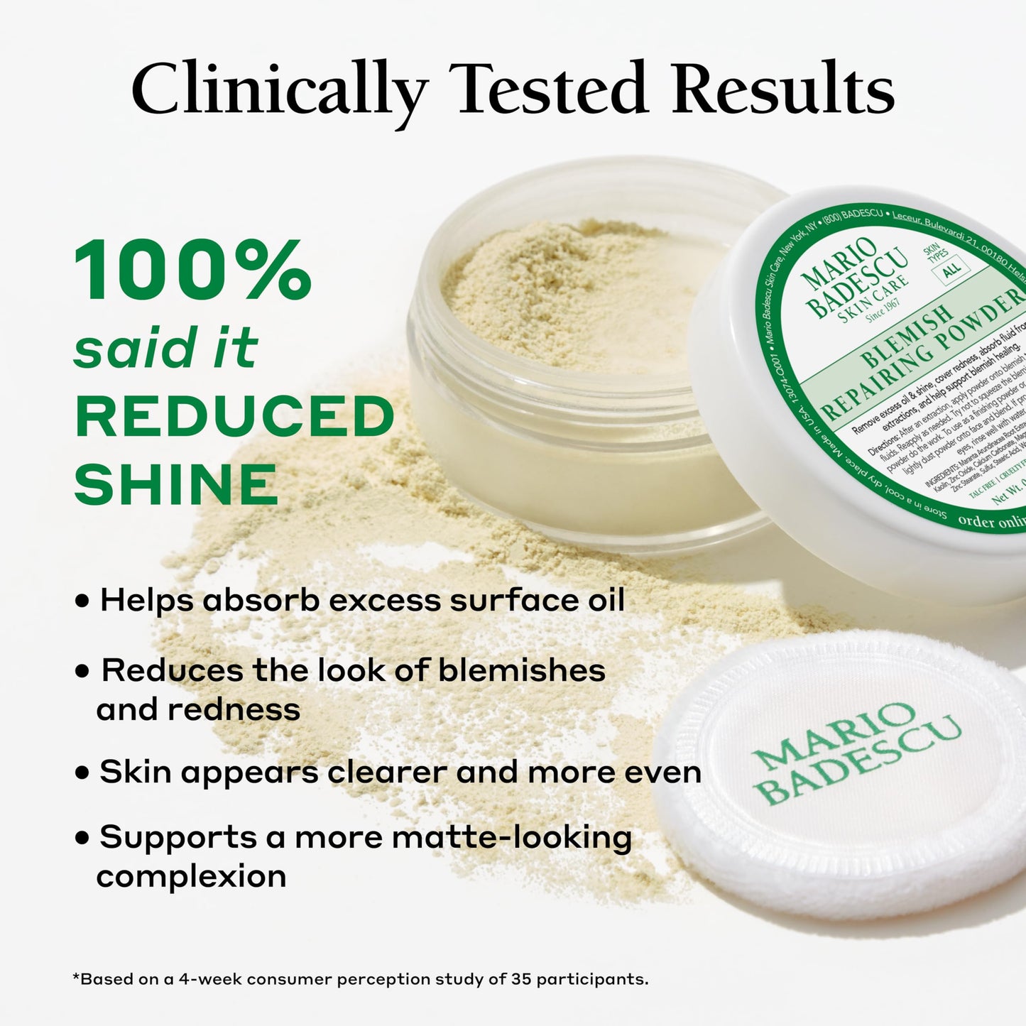Mario Badescu Blemish Repairing Powder, Accelerate Recovery of Popped Pimples, Reduce Redness, Skin Care Powder for Blemish Concealment and Oil Beauty & Personal Care Mario Badescu