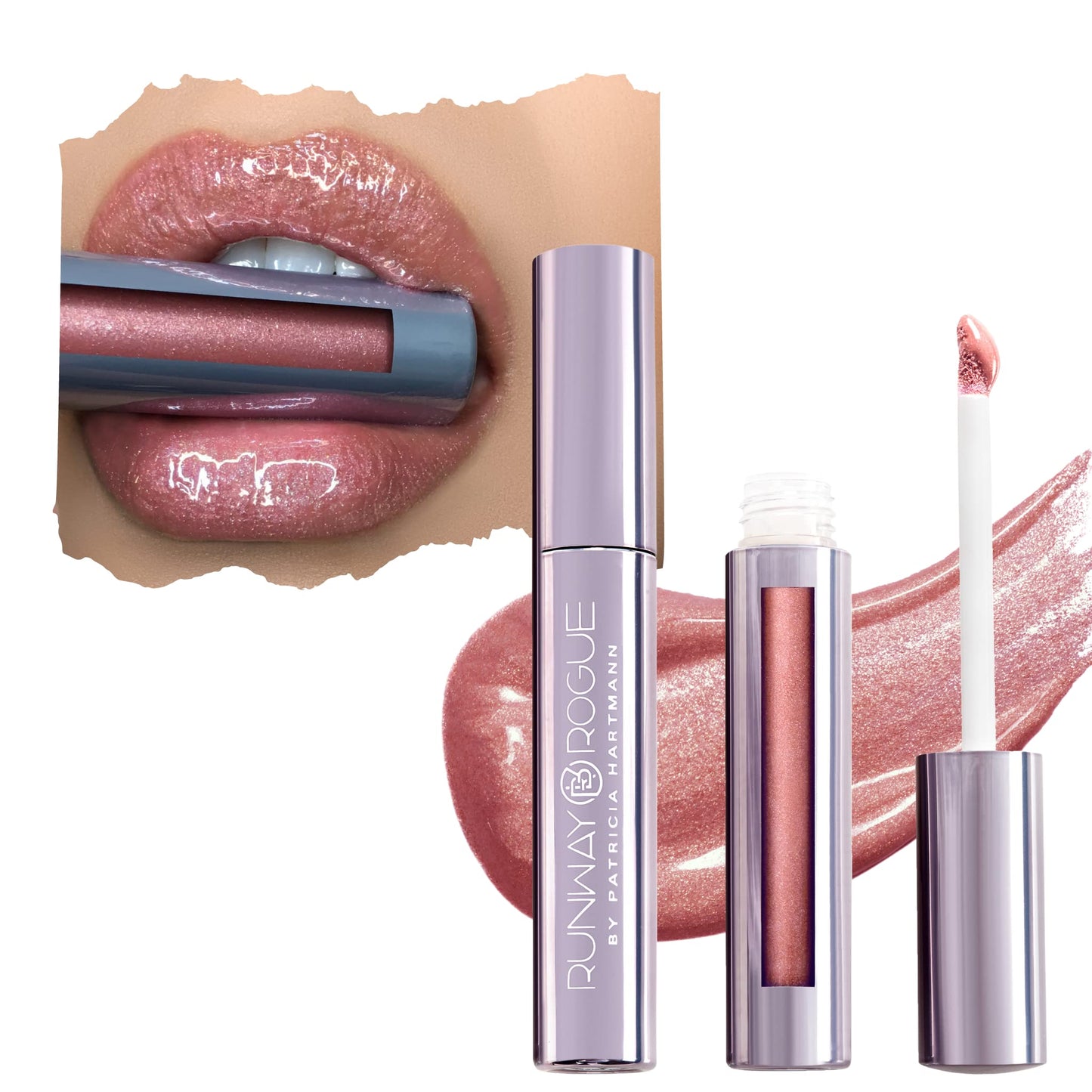 Runway Rogue LuxGloss Lip Gloss, High-Pigment Shimmery Rose-Gold Lip Gloss, ‘Fashion Week’ Beauty & Personal Care Runway Rogue