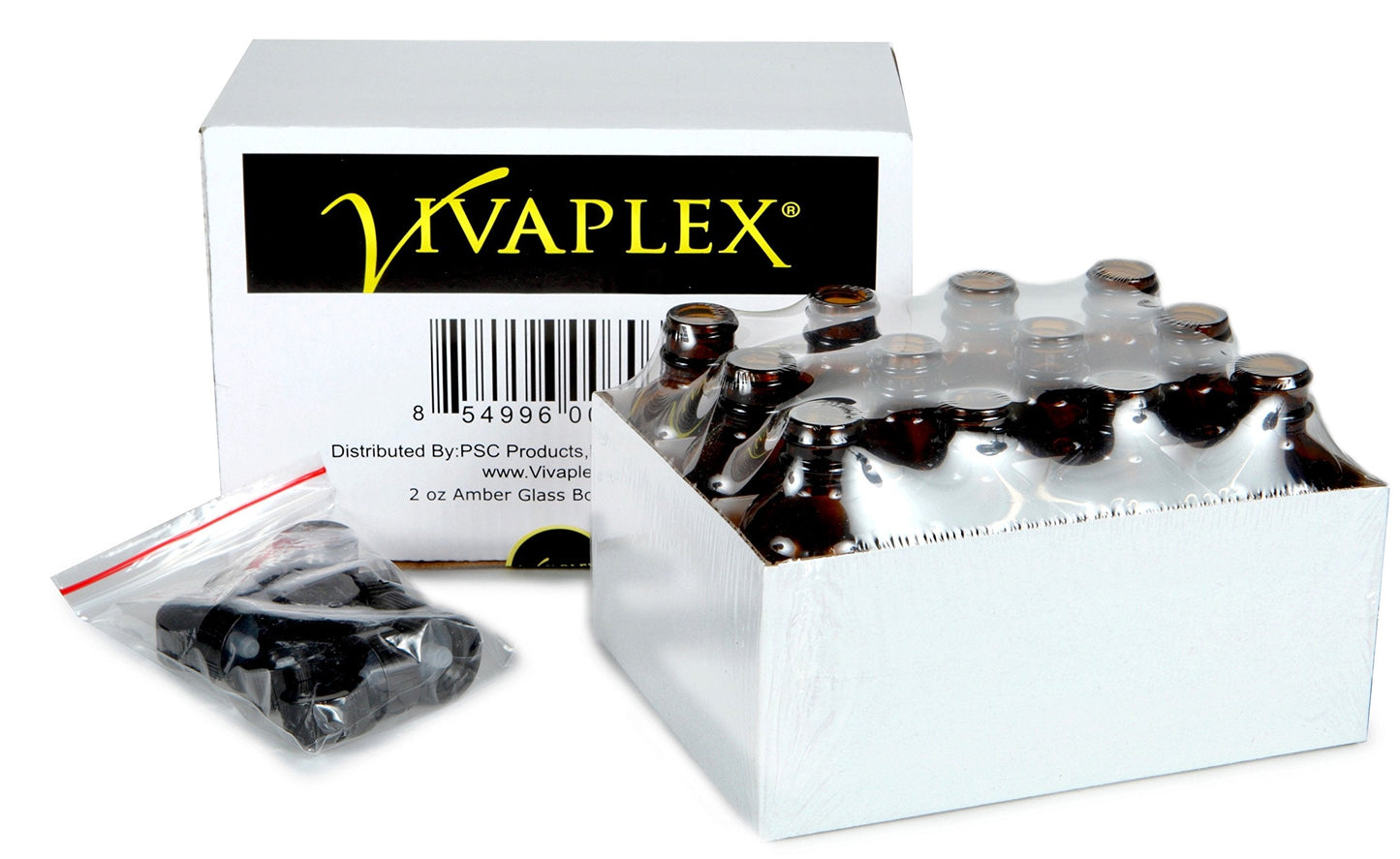 Vivaplex, 12, Amber, 2 oz Glass Bottles, with Lids Beauty & Personal Care Vivaplex
