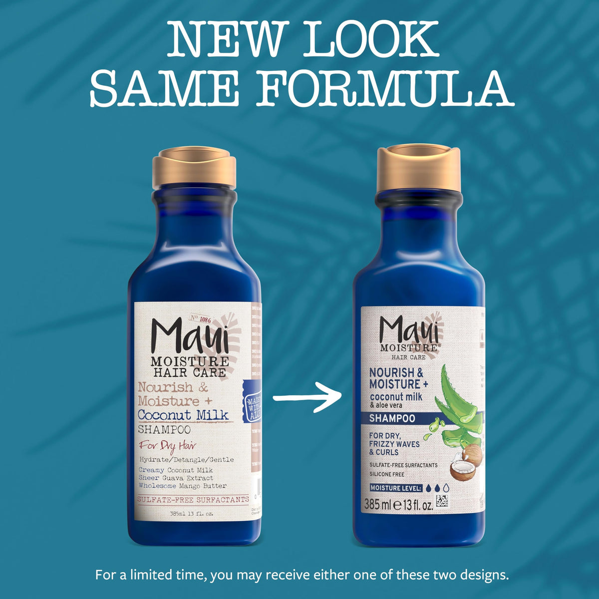 Maui Moisture Nourish & Moisture + Coconut Milk Shampoo to Hydrate and Detangle Curly Hair, Lightweight Daily Moisturizing Shampoo, Vegan, Silicone &