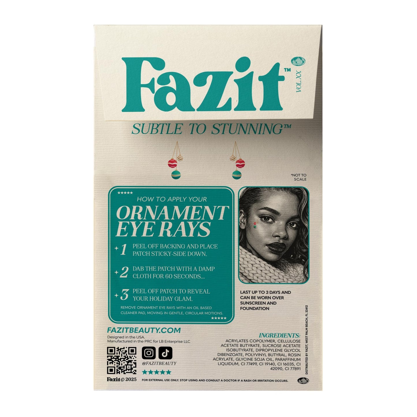 Fazit Makeup Patches - Ornament Eye Rays - Glow Up Make-Up Patches - Cute Glitter Makeup Accessories for Women - Cosmetic Glitter for Face Beauty & Personal Care Fazit