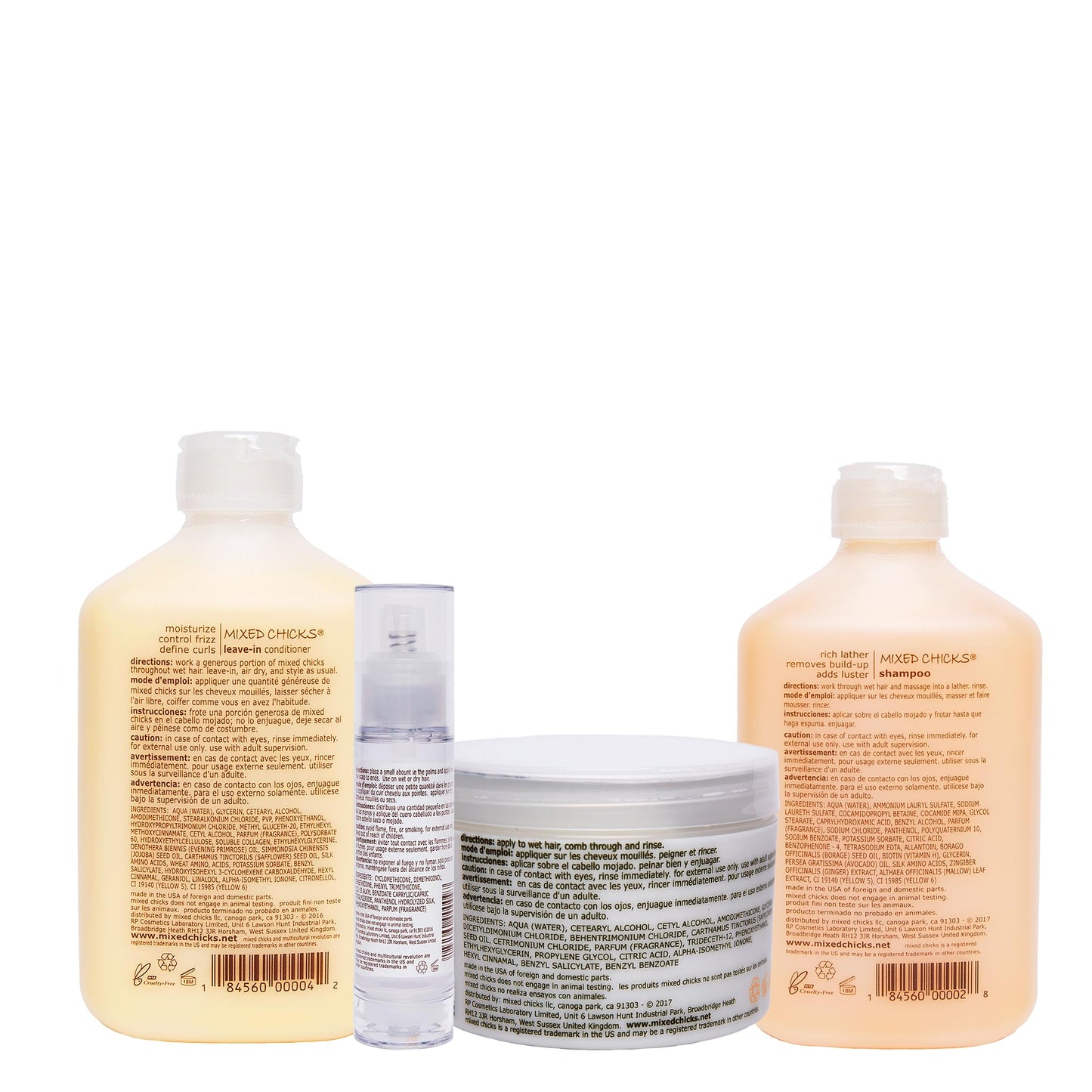 Mixed Chicks Quad Pack - Shampoo 10 fl. oz., Deep Conditioner, 8.0 fl. oz., Leave-In Conditioner, 10 fl. oz., Hair Silk, 1.7 fl. oz Beauty & Personal Care Mixed Chicks
