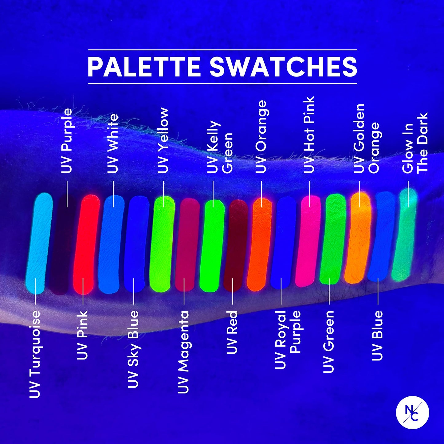 Narrative Cosmetics UV Fluorescent Alcohol Airbrush Paints - 2 fl oz, Glow Effect, Waterproof, Sweatproof, Highly Pigmented Liquid Makeup Beauty & Personal Care Narrative Cosmetics