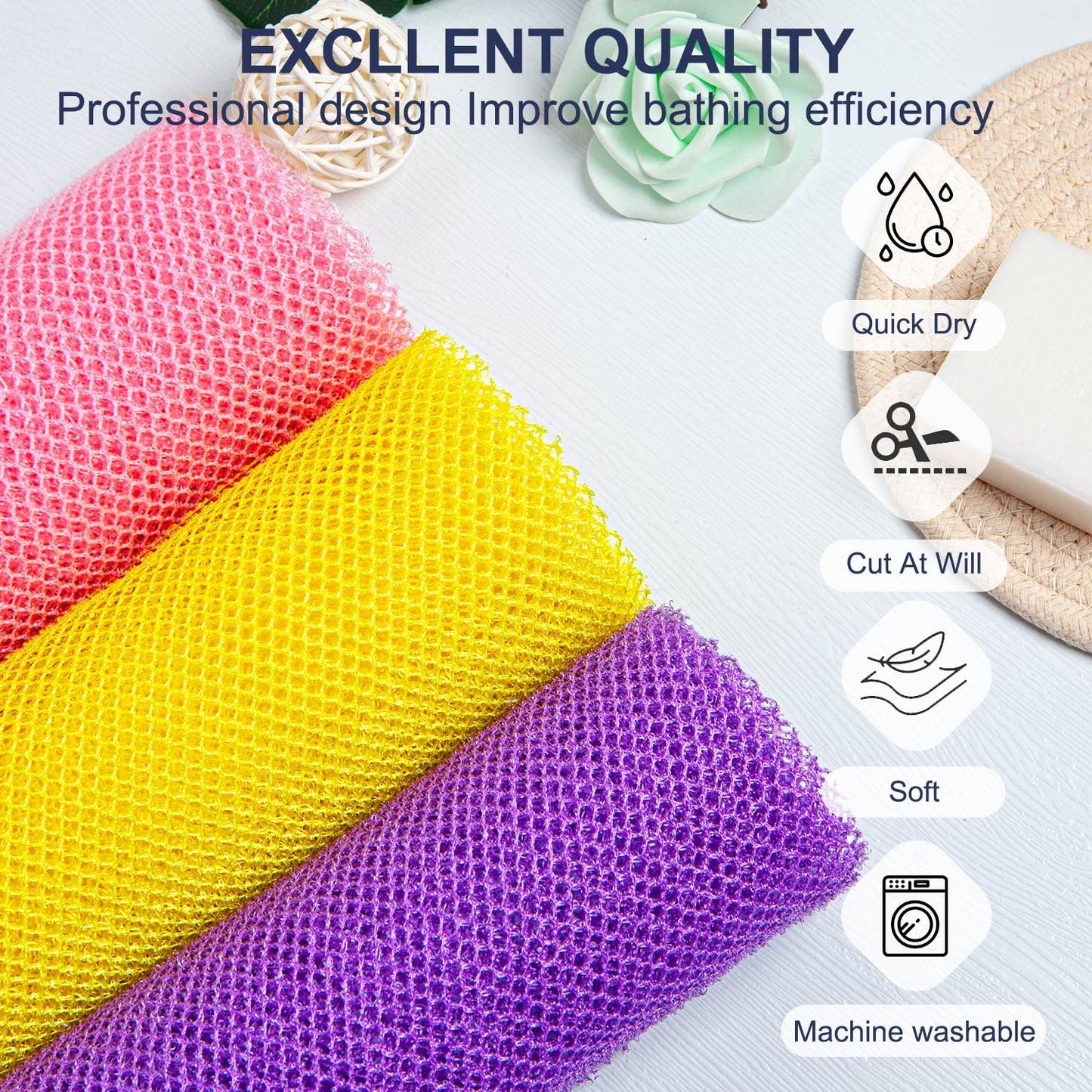 African Net Sponge African Exfoliating Net African Bath Sponge African Scrubbing Long Net Rag African Wash Net Shower Body Scrubber Beauty and Personal Care GIGULES