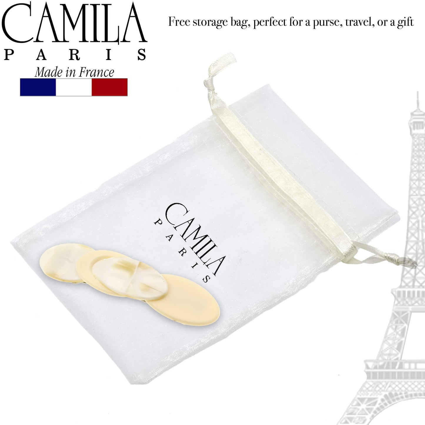 Camila Paris CP2337 French Hair Barrette Clip for Girls Handmade Cream Pearl, Metal Automatic Clasp Strong Hold Grip Hair Clips for Women, No Slip Beauty & Personal Care Camila