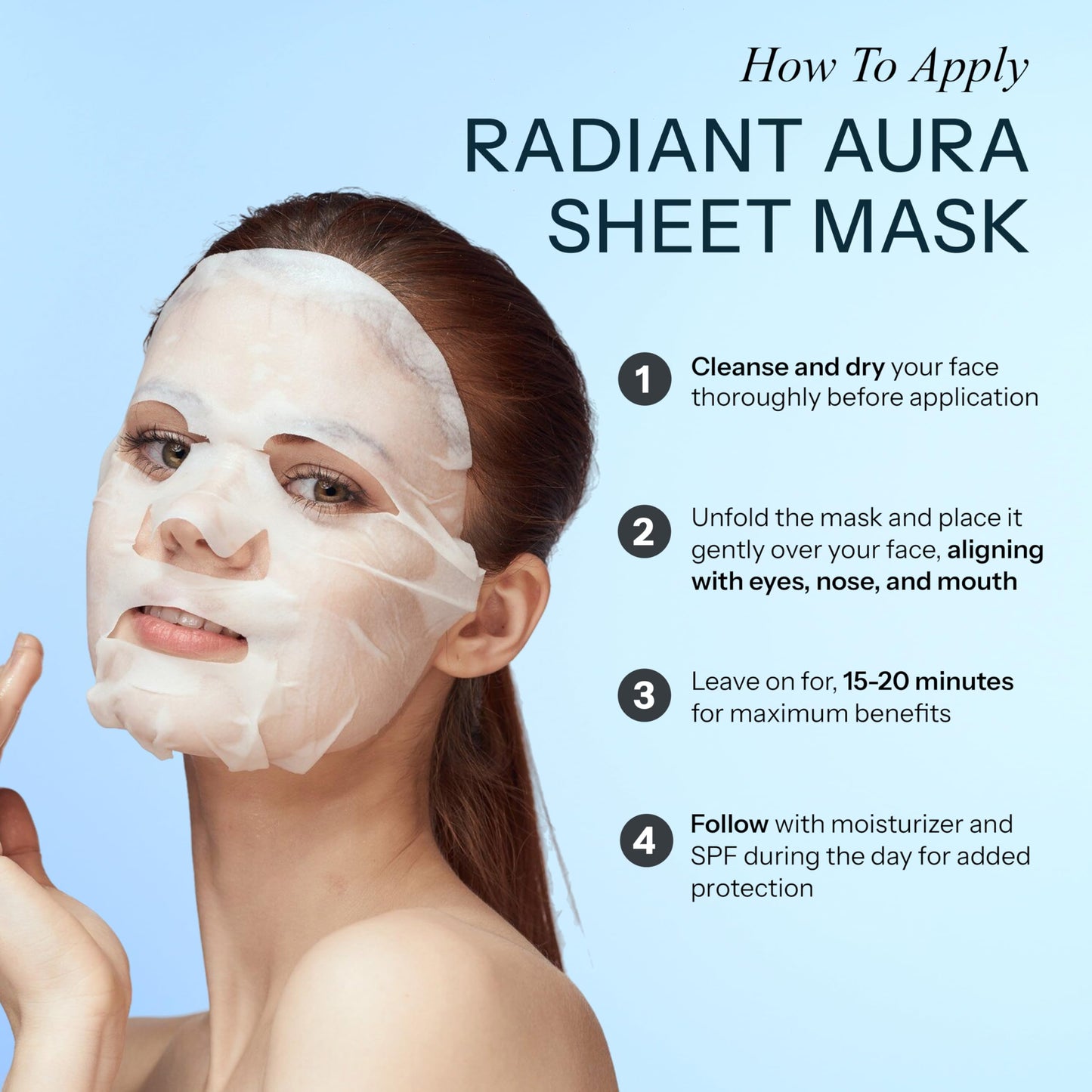 Radiant Aura Ceramide & Hyaluronic Acid Sheet Mask - Dermatologist Tested, Anti Aging, Korean Skin Care - Hydrates, Plumps Fine Lines, Supports Skin Beauty & Personal Care Radiant Aura
