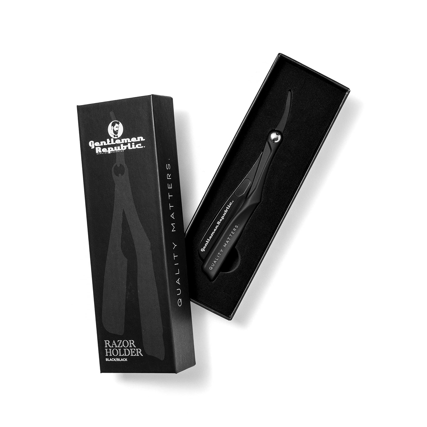 Gentlemen Republic Straight Edge Razor Holder: Premium Black Safety Razor Holder for Professional Barbers and Everyday Home Grooming - Achieve Beauty and Personal Care Gentlemen Republic