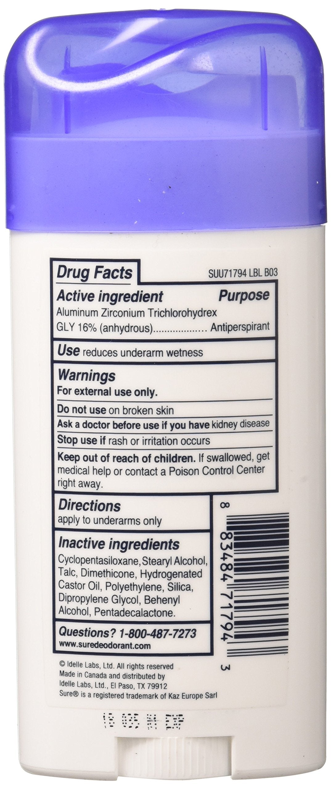 Sure Original Solid Unscented, Anti-Perspirant Deodorant 2.70 oz (Pack Of 3) Beauty and Personal Care Sure