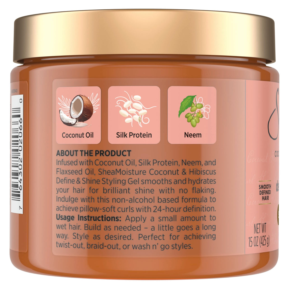 SheaMoisture Define & Shine Styling Gel + Flaxseed Coconut&Hibiscus Hydrates,Holds Your Style All Day Infused With Glycerin,Coconut Oil an Beauty & Personal Care SheaMoisture