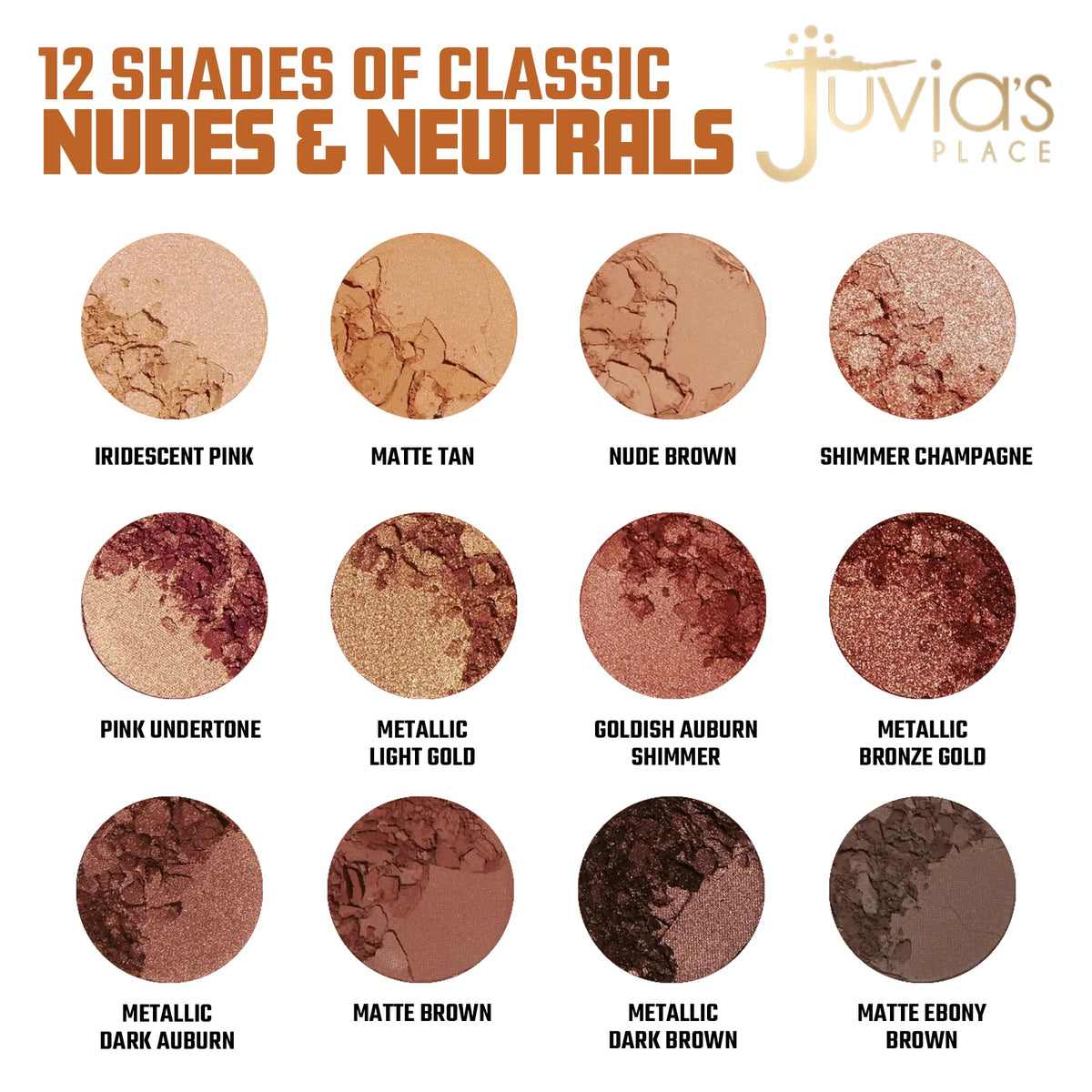 Juvia's Place Shades of 12 Eyeshadow - Nude Neutral Makeup - All Skin Tone