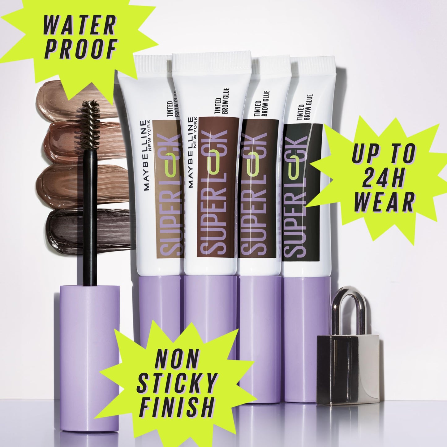 Maybelline Super Lock Brow Glue Eyebrow Gel, Lightweight and Waterproof Tinted Brow Gel For Up To 24HR Hold, Black, 1 Count Beauty & Personal Care MAYBELLINE