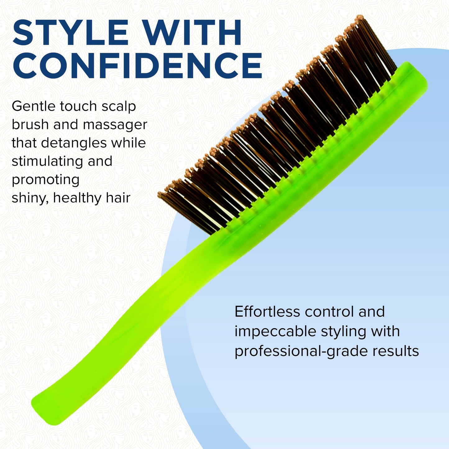 Giorgio GION2G Neon Green 6.25 inch Gentle Touch Detangler Hair Brush for Men Women & Kids. Soft Bristles for Sensitive Scalp. Wet & Dry for all Hair Beauty & Personal Care GIORGIO