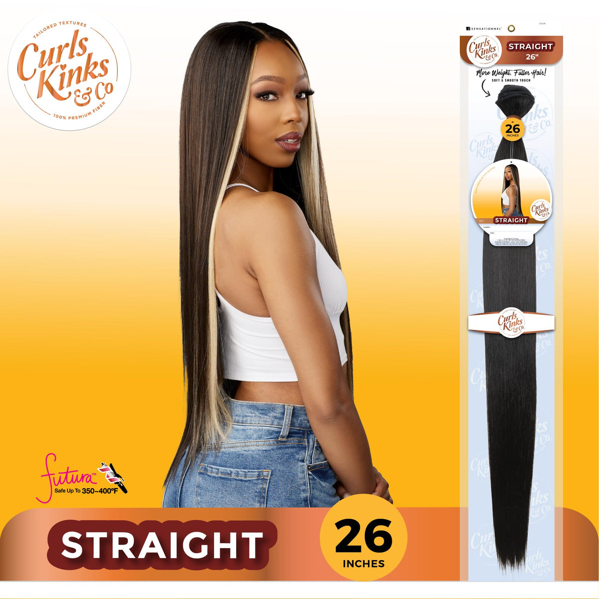Sensationnel CKCO Synthetic Bundle-Straight,1 pack 26 inch, 30 LIGHTAUBURN
