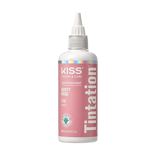Red by Kiss Tintation Semi Permanent Hair Color, Aloe Vera Water Based, Argan Oil, Olive Oil, Collagen & Keratin, Long-Lasting Color Dye (Dusty Rose Beauty & Personal Care Red by Kiss