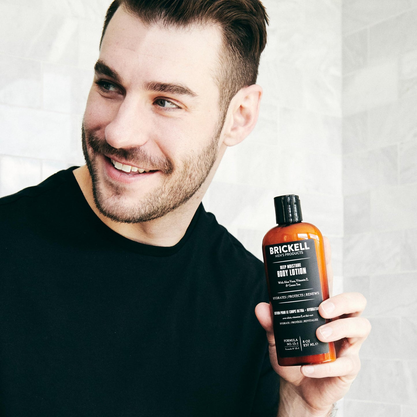Brickell Men's Deep Moisture Body Lotion for Men, Protects and Hydrates Dry Skin, With Aloe, Vitamin E, and Jojoba Oil, 8 Ounce, Scented Beauty & Personal Care Brickell Men's Products