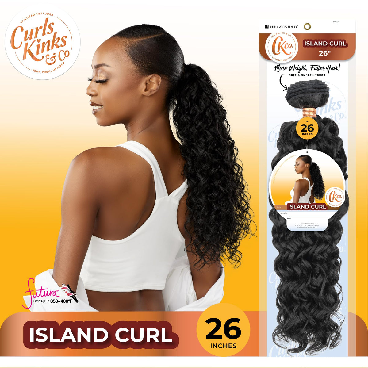 Sensationnel CKCO Synthetic Bundle-Island Curl,26 inch, 4 MEDBROWN