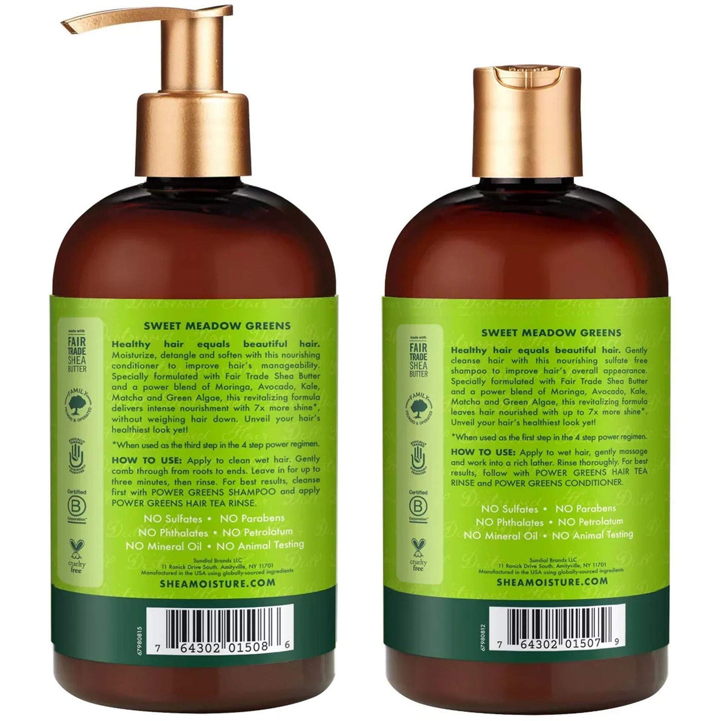 SheaMoisture Power Greens Curly Hair Shampoo and Conditioner Dry Hair Moringa Avocado to moisturize, 13 Fl Oz (Pack of 2) Beauty & Personal Care Shea Moisture