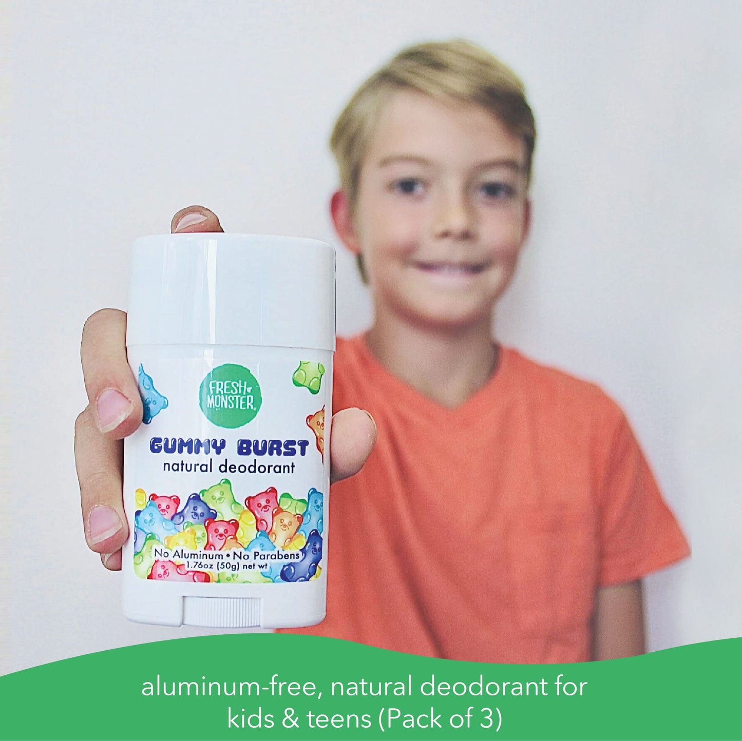 Fresh Monster Natural Deodorant for Kids & Teens I Mom's Choice Gold Award Winner | Aluminum-Free, Paraben-Free, Hypoallergenic I 24-Hour Protection I Beauty & Personal Care Fresh Monster