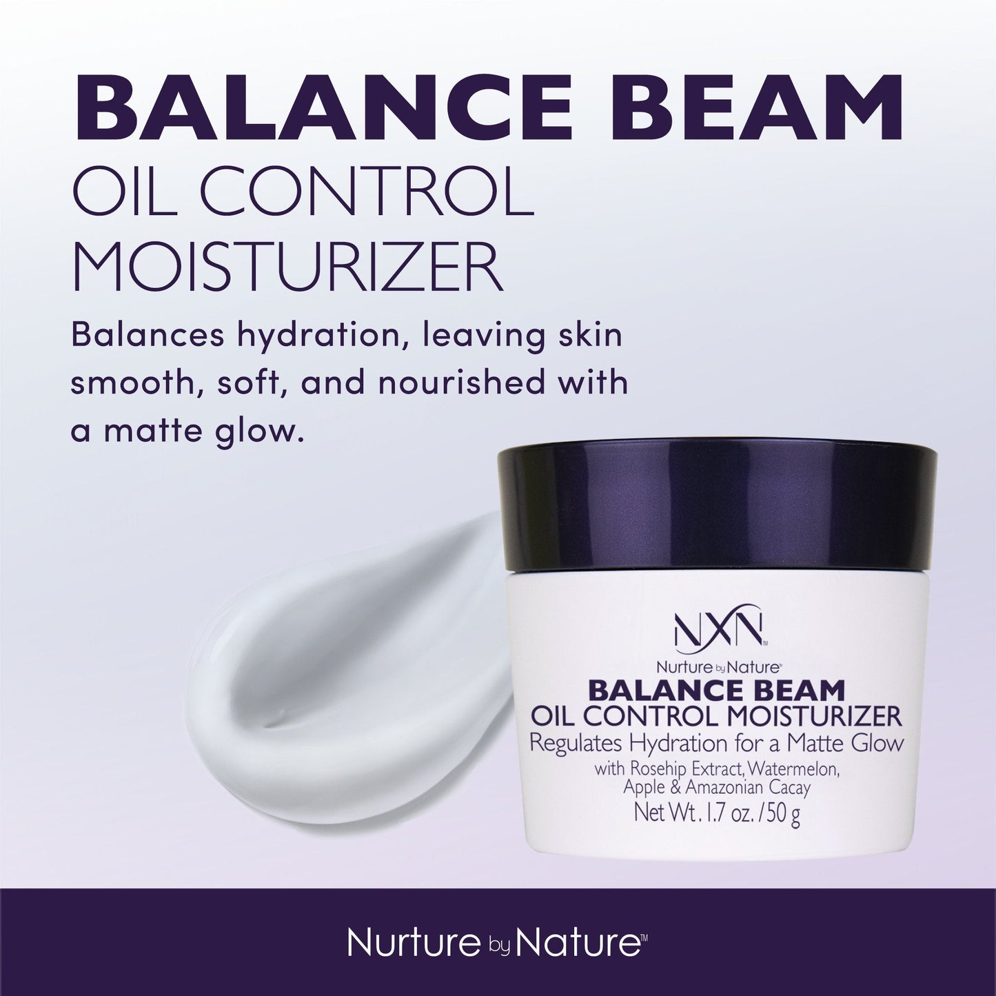 NxN Balance Beam Oil Control Gel Cream Face Moisturizer, Natural Anti Aging Formula for Oily or Combination Skin, Men and Women, 1.7 Oz Beauty & Personal Care NXN