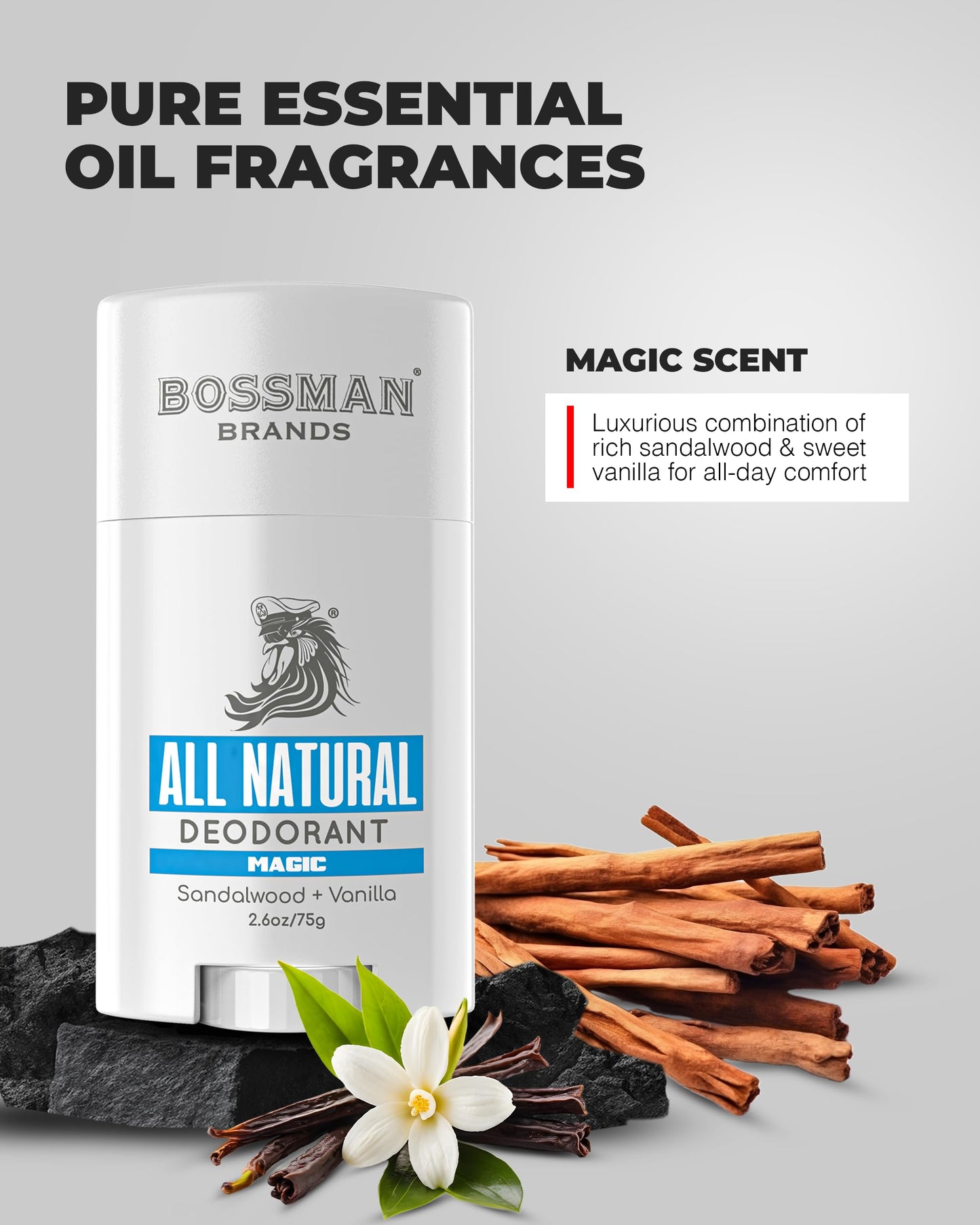 Bossman Unisex, All Natural Deodorant for Men & Women - Aluminum Free - Magic Scent Beauty and Personal Care Bossman