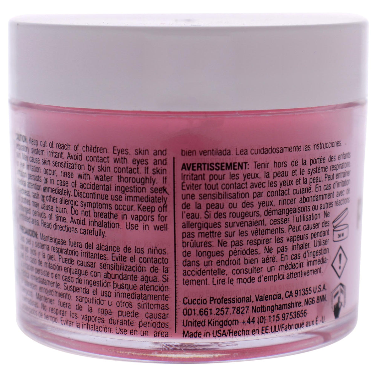 Cuccio Colour Powder Nail Polish, Passionate Pink, 2 Ounce, Pack of 1