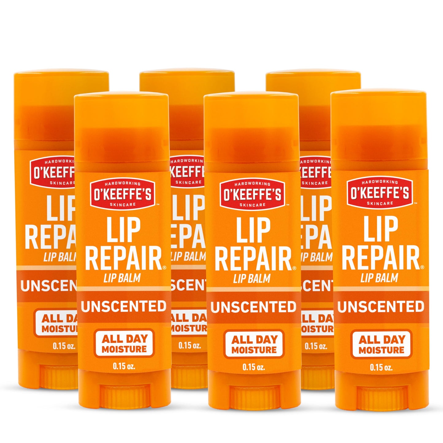 O'Keeffe's Lip Repair Unscented Lip Balm for Dry, Cracked Lips - Stick (6 Pack) - Moisturizer for Very Dry Lips Beauty and Personal Care O'Keeffe's
