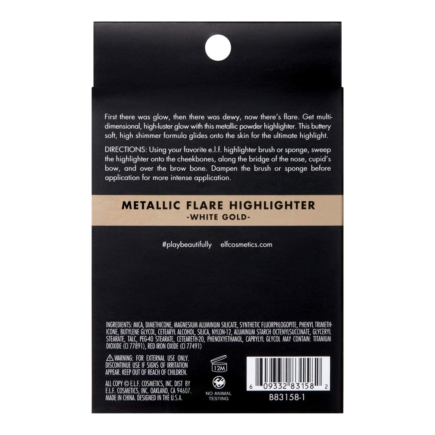 e.l.f. Metallic Flare Highlighter Versatile Jelly-like Formula, Multi-Dimensional, Buttery Soft, Creates a High-Luster, High Shimmer Glow, White Gold Beauty & Personal Care e.l.f.