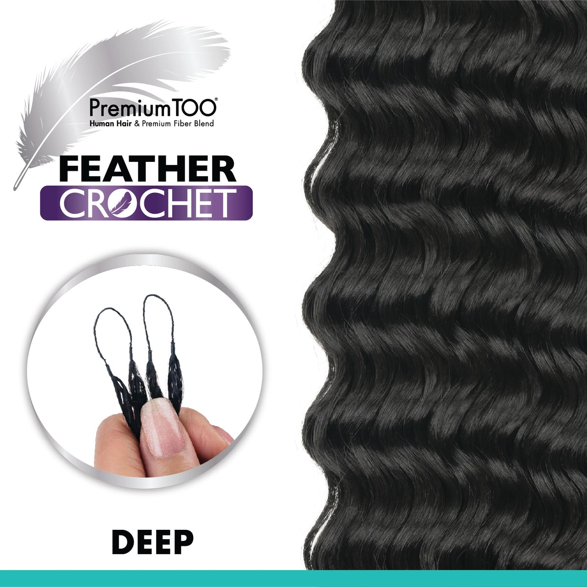 Sensationnel PremiumToo Feather Crochet Braids-Deep,18in, 2 DARKBROWN