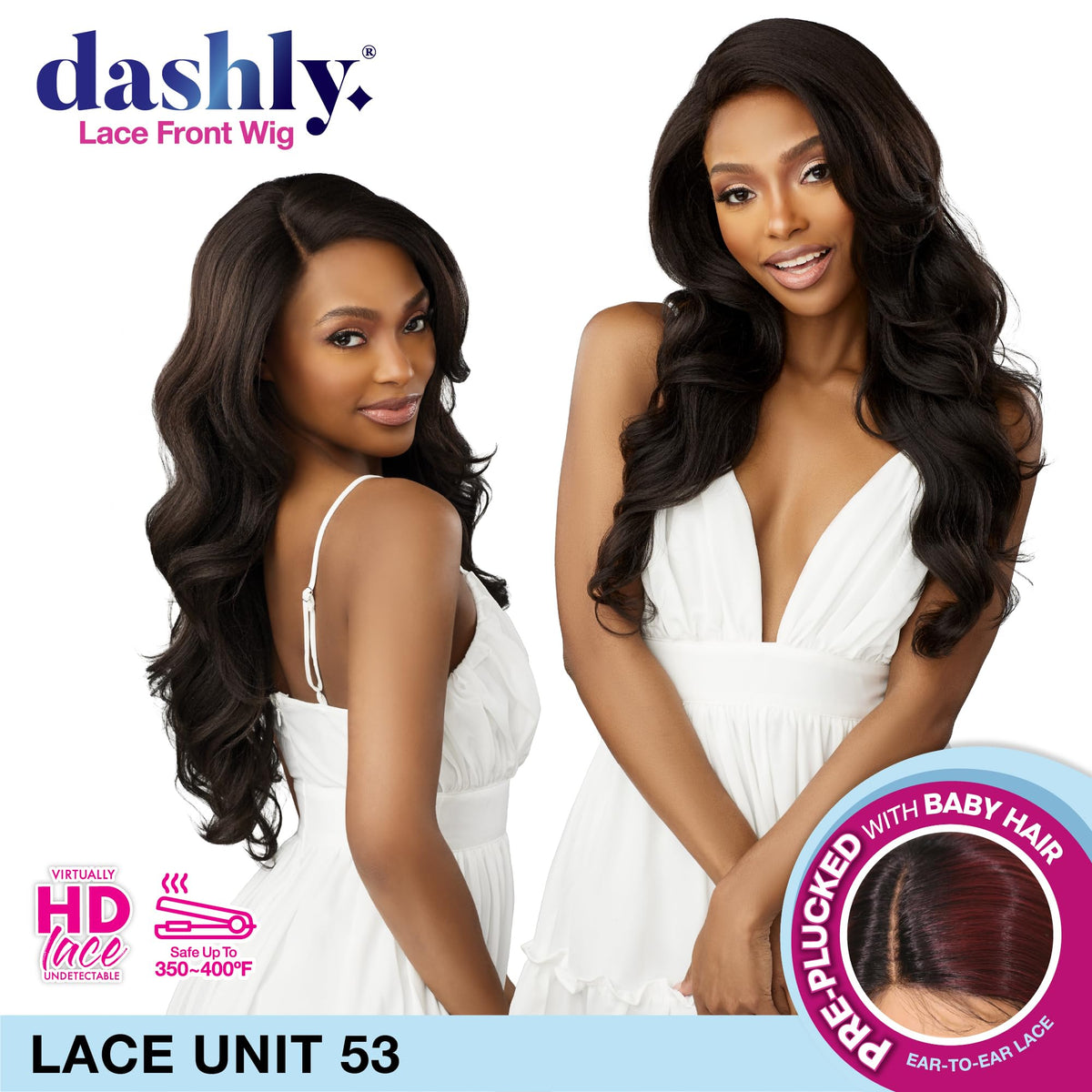 Sensationnel Dashly Lace Front Wig-Unit 53, 1B OFFBLACK