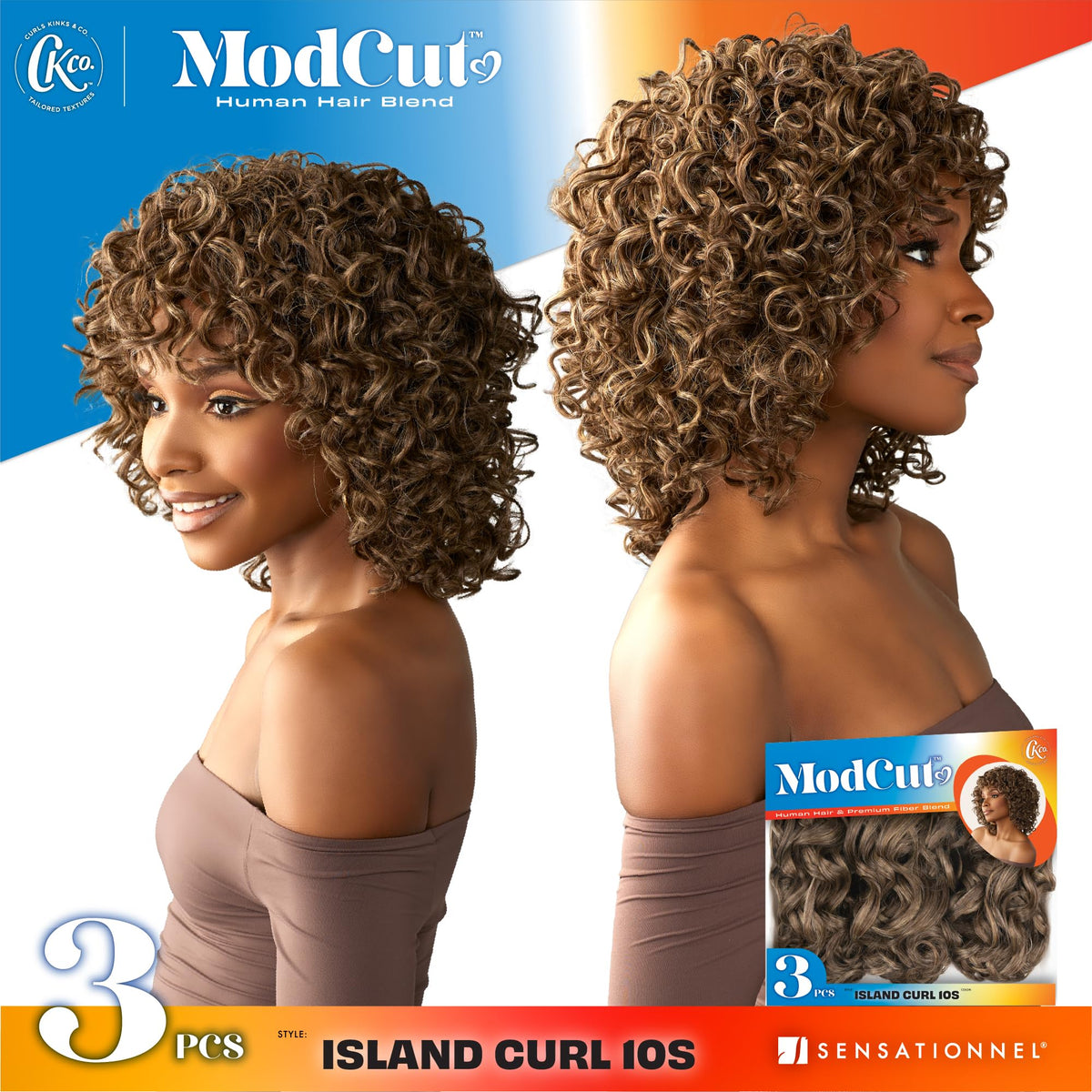 Sensationnel CKCO ModCut 3pcs Bundles -Island Curl 10S,BALAYAGEMOCHA