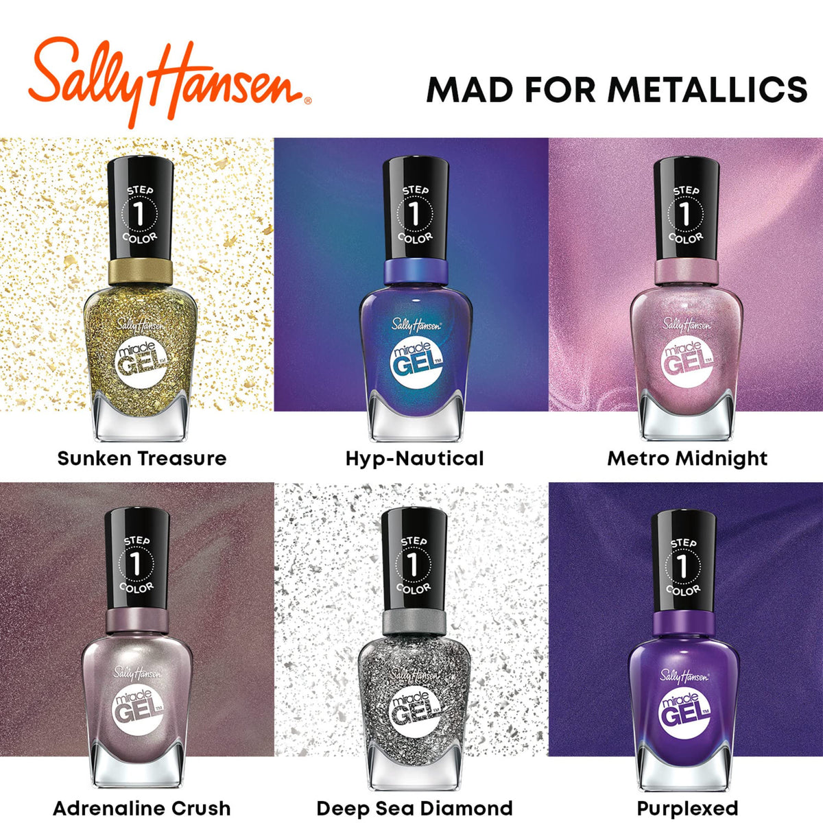 Sally Hansen Miracle Gel Nail Polish, Shade Game of Chromes 149 (Packaging May Vary) Beauty & Personal Care Sally Hansen