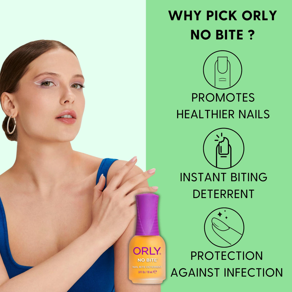 ORLY Nail Treatment No Bite | Nail Biting Deterrent & Bitter-Tasting Formula To Help Stop Adults And Children From Nail Biting | Vegan, Non-Toxic Beauty & Personal Care Orly